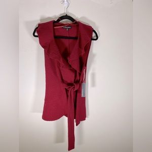 A.Giannetti 100% Wool Ruffle‎ Red Vest Medium